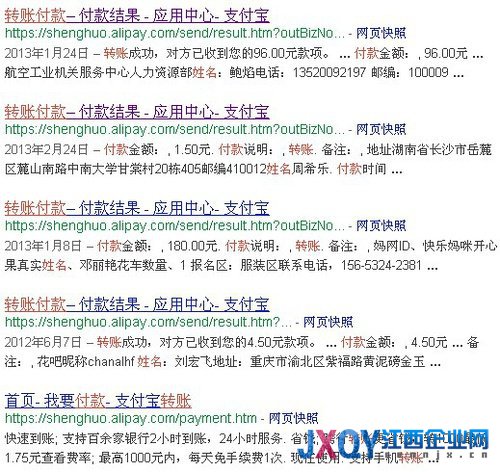 支付寶轉(zhuǎn)賬信息被谷歌抓取 用戶擔(dān)心信息泄露